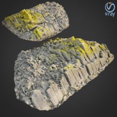 3d scanned rock cliff R 3D Model