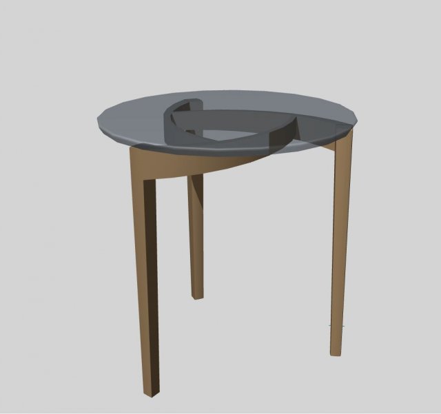 Simple round Caffe table 3D Model