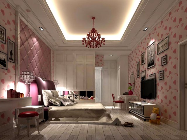 Luxurious stylish bedroom 09 3D Model