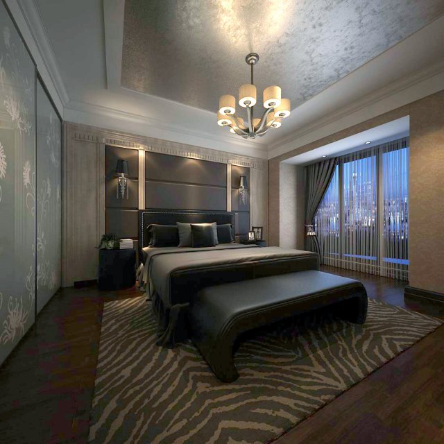 Luxury stylish interior master Bedroom – 48 3D Model