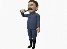 Stalin caricature rigged animated low poly game ready 3D Model