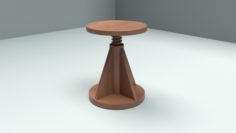 Wooden bar stool 3D Model
