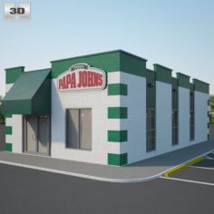 Papa Johns Pizza Restaurant 02 3D Model
