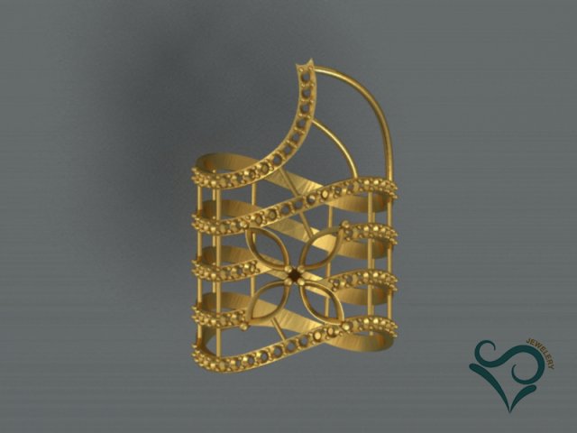Golden ring 3D print model women ring 3D Model