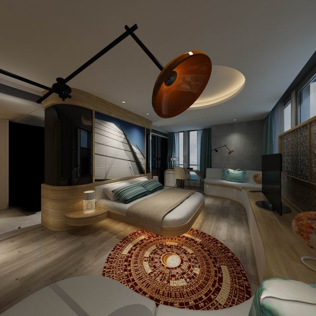 Bedroom hotel suites designed 03 3D Model