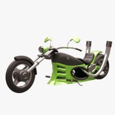 Chopper 03 Green-Carbon 3D Model