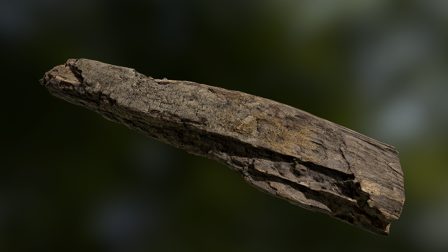 Old rotten wood low poly model 3D Model