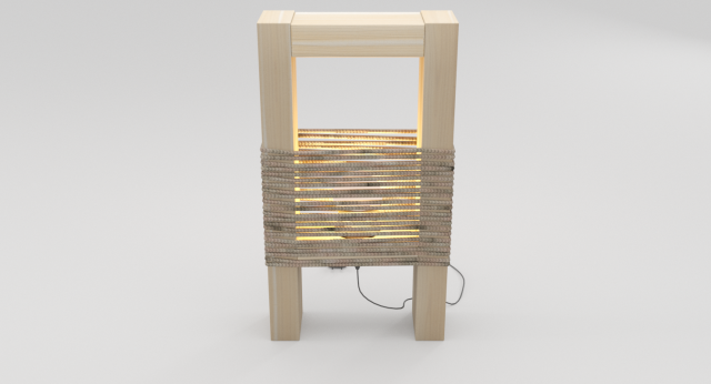 Wooden Modern Lamp 3D Model