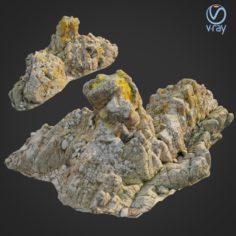 3d scanned rock cliff K 3D Model