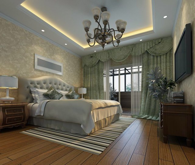 Luxury stylish interior master Bedroom – 20 3D Model