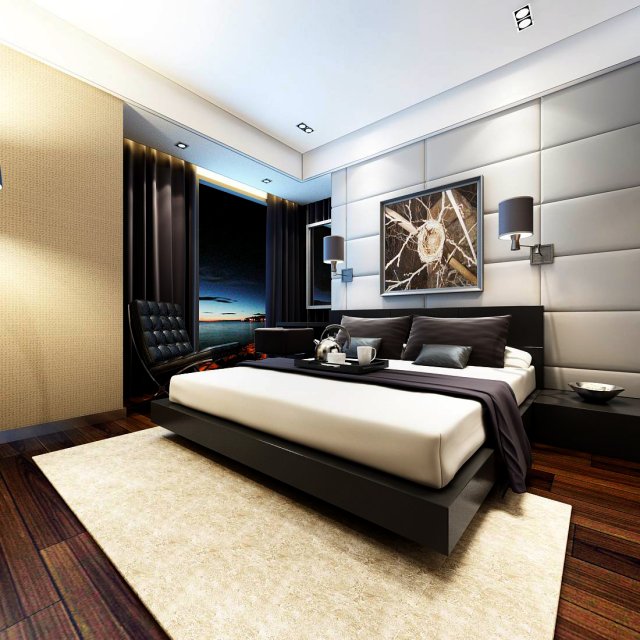 Luxury stylish interior master Bedroom – 15 3D Model