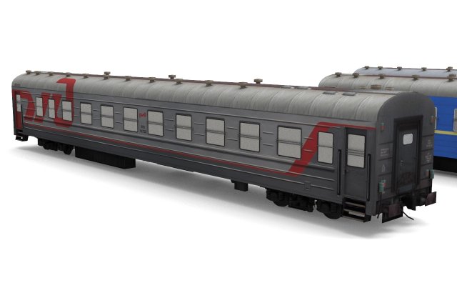 WAGONS OF RZD UZDZ CHR 3D Model