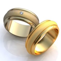 Wedding rings-SET 3 3D Model