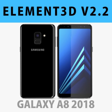 E3D – Samsung Galaxy A8 2018 Black model 3D Model