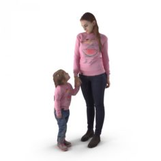 Mother With Baby 3D Model