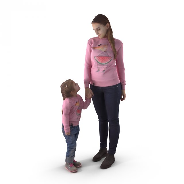 Mother With Baby 3D Model