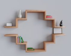 Wall shelf for books 3D Model