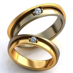 Wedding rings-SET 27 3D Model