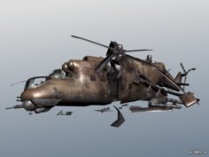 Mi-24 Hind Crashed 3D Model