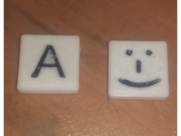 Game Tile with Letter 3D Print Model