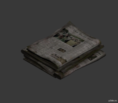 Newspaper Stack 3D Model