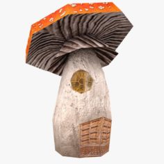 Lowpoly Mushroom House 3D Model