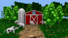 Barn farmobj3dsdxf 3D Model