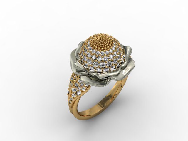 Ring jewel flower 3D Model