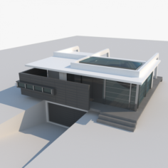 High Tech Grey House 3D Model