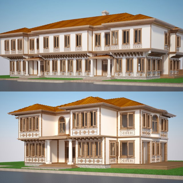 Modern Turkish House Set 3D Model