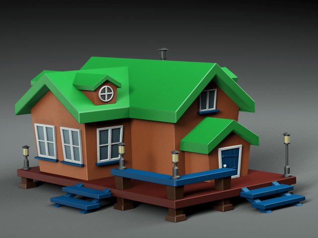 Cartoon house v1 3D Model 