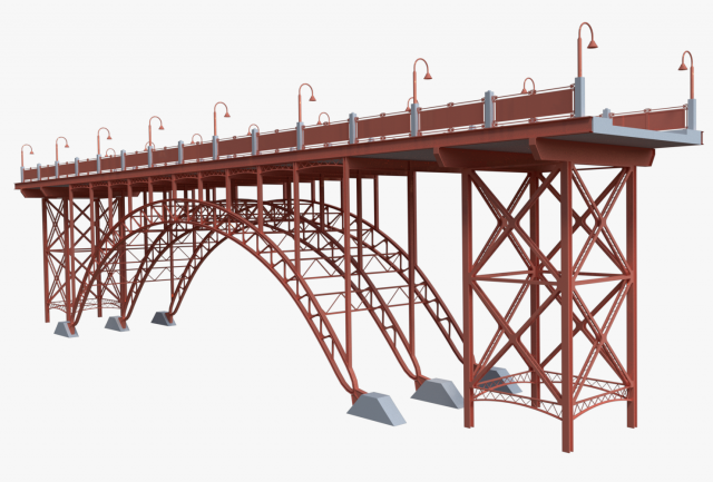 Steel bridge 3D Model