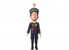 Emperor Hirohito stylized 3D character rigged animated lowpoly 3D Model
