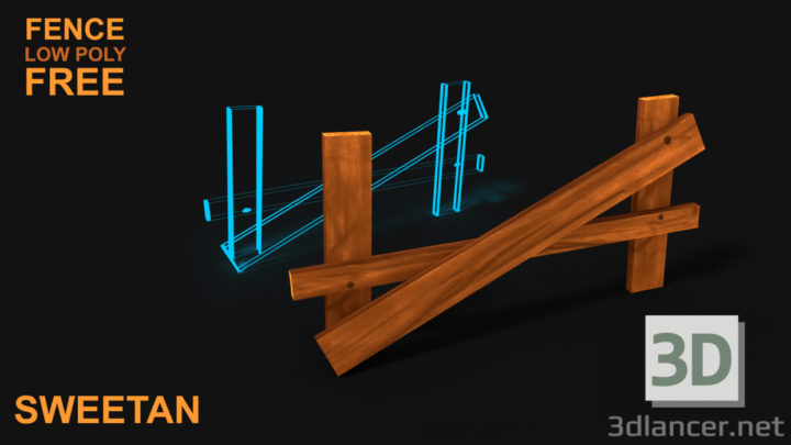 3D-Model 
3D Broken Wooden Fence v1 Game asset – Low poly