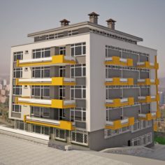 Apartment Building 01 V10 3D Model