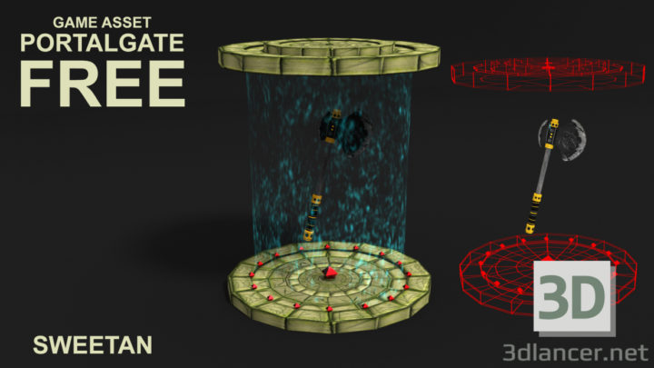 3D-Model 
game Portal Gate low poly