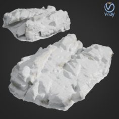 3d scanned rock cliff G Snow 3D Model