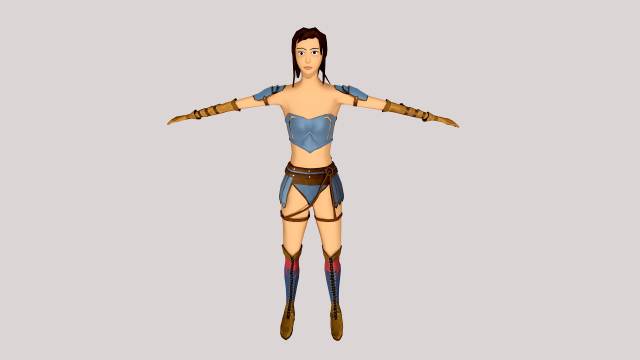 Warrior girl 3D Model
