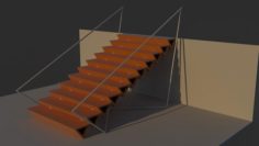 Morden Triangular Stair 3D Model