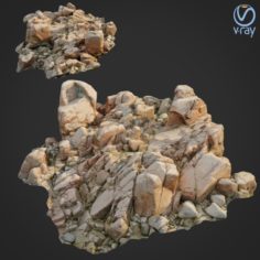 3d scanned rock cliff C2 3D Model