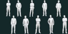 10 low poly people 3D Model