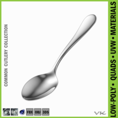 Teaspoon Common Cutlery 3D Model
