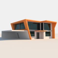Two Storey High Tech House 3D Model