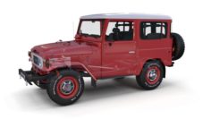 Toyota Land Cruiser FJ 40 Red with Interior and Chassis 3D Model