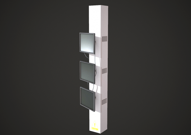 Sci Fi Column Low Poly Mobile 3D Model