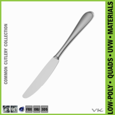 Dessert Knife Common Cutlery 3D Model