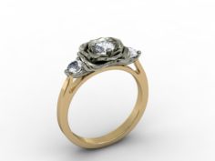 Jewellery ring rose 3D Model