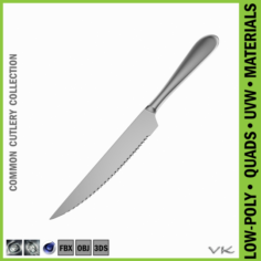 Steak Knife Common Cutlery 3D Model