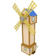 Wind mill low poly 3D Model