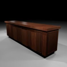 Long table for living room 3D Model